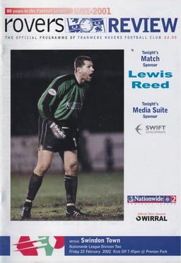 Tranmere Rovers v Swindon Town Match Programme 2002-02-22
